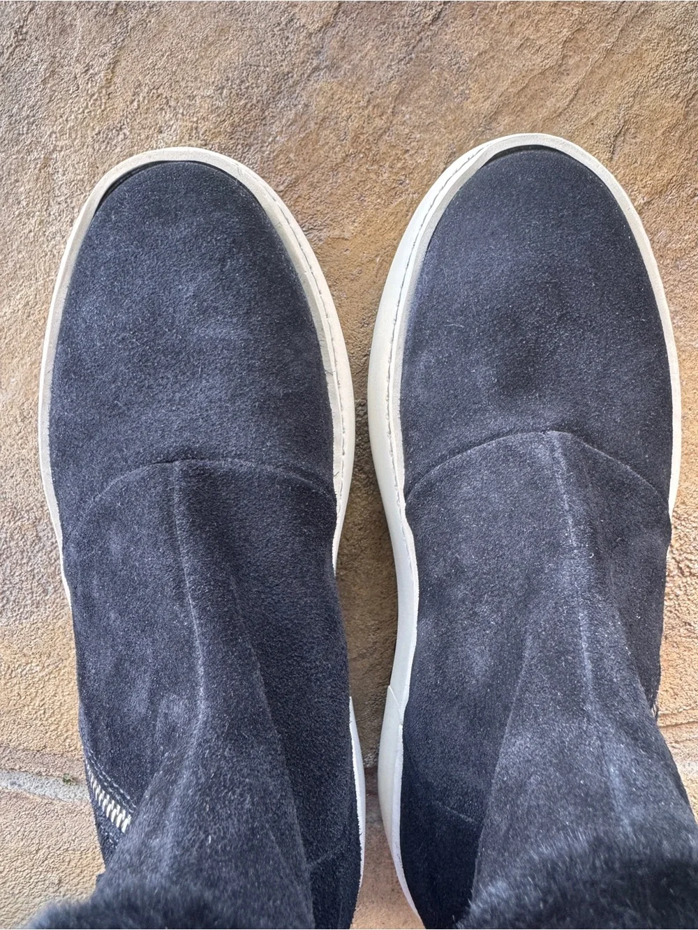 Aquatalia Alison Black Suede Shearling Sneaker Boots Women’s 6.5 M Italy
